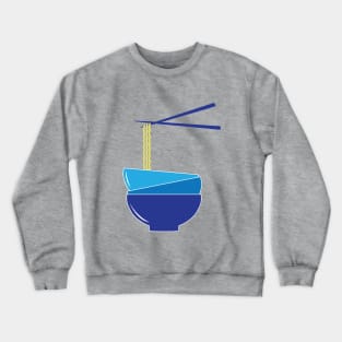 Blue Noodle Bowls and Chopsticks Crewneck Sweatshirt